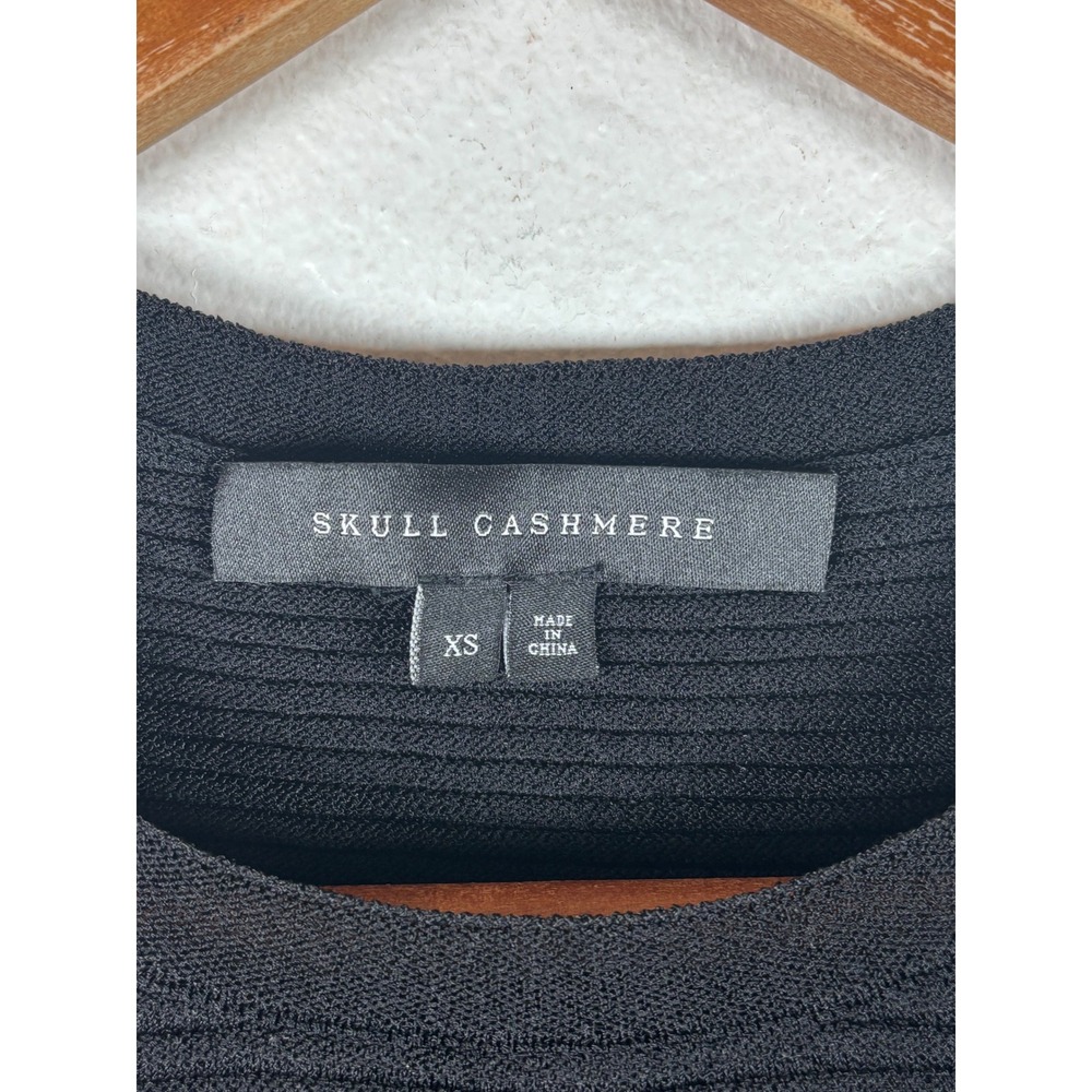 Skull Cashmere Tyrone Slash XS Black Pullover‎ Cutout Sleeve Knit Top Sweater - Picture 7 of 8